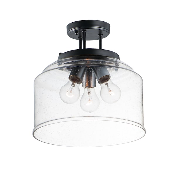 Maxim Lighting Acadia 3-Light 12.75" Wide Black Semi-Flush Mount Light 12271CDBK - main